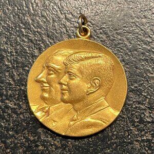 Rare Vintage Kennedy Johnson Jan. 20, 1961 10K Gold Inaugural Charm